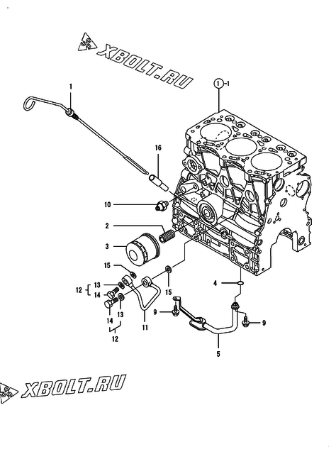  Система смазки двигателя Yanmar 3TNV76-SNS