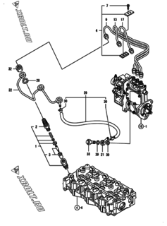  Двигатель Yanmar 3TNV76-SNS, узел -  Форсунка 