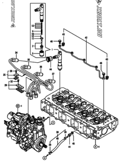  Двигатель Yanmar 4TNV84T-GKL, узел -  Форсунка 
