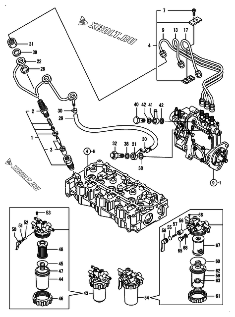  Форсунка двигателя Yanmar 3TNV76-GMG