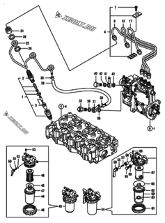  Двигатель Yanmar 3TNV76-GMG, узел -  Форсунка 