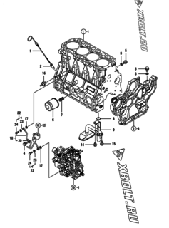  Двигатель Yanmar 4TNV98-VDB, узел -  Система смазки 