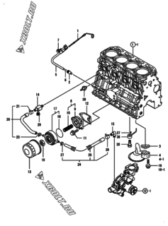  Двигатель Yanmar 4TNV84T-XNSS, узел -  Система смазки 