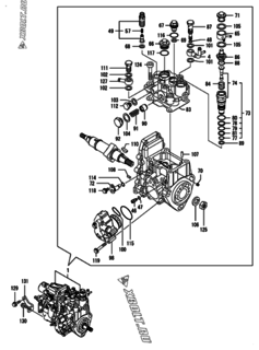  Двигатель Yanmar 4TNV84T-XNSS, узел -  Топливный насос высокого давления (ТНВД) 