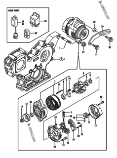  Двигатель Yanmar 4TNV88-XNSS, узел -  Генератор 