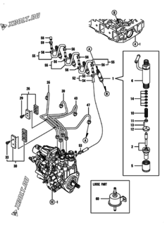  Двигатель Yanmar 4TNV88-XAT, узел -  Форсунка 