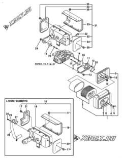  Двигатель Yanmar L100AEDEGMOR, узел -  Воздушный фильтр и глушитель 