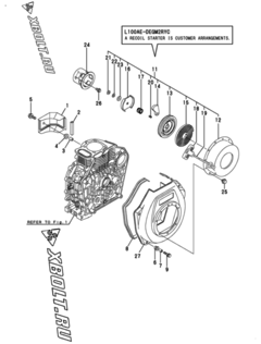  Двигатель Yanmar L100AEDEGMOR, узел -  Пусковое устройство 