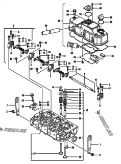  Двигатель Yanmar 3TNV84T-GKL, узел -  Головка блока цилиндров (ГБЦ) 