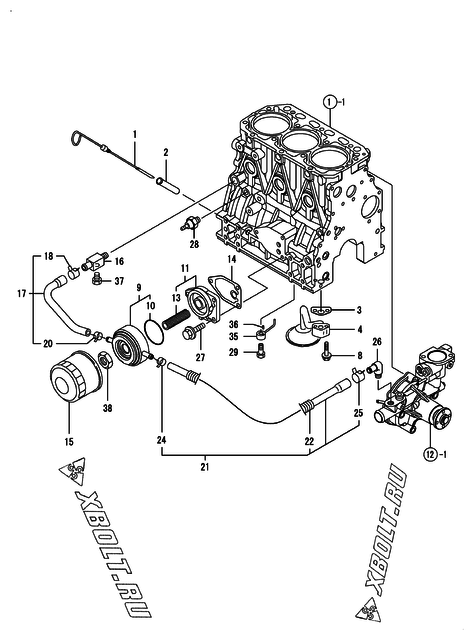  Система смазки двигателя Yanmar 3TNV84T-GKL