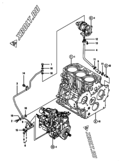  Двигатель Yanmar 3TNV84T-GKL, узел -  Система смазки 