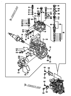  Двигатель Yanmar 4TNV94L-PIKA1, узел -  Топливный насос высокого давления (ТНВД) 