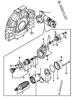  Двигатель Yanmar 4TNV94L-PIKA1, узел -  Стартер 