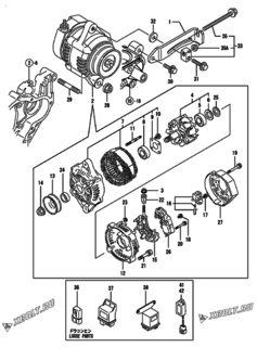  Двигатель Yanmar 4TNV94L-PIKA1, узел -  Генератор 