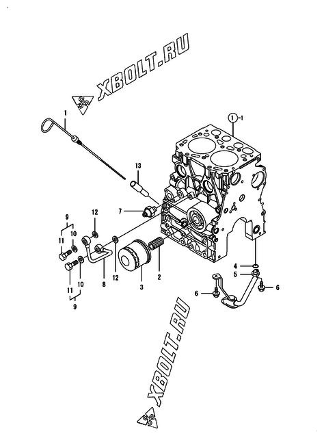  Система смазки двигателя Yanmar 2TNV70-KBRC