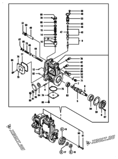  Двигатель Yanmar 2TNV70-KBRT, узел -  Топливный насос высокого давления (ТНВД) 