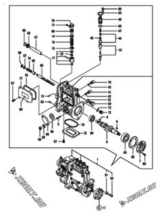  Двигатель Yanmar 3TNV70-KBR, узел -  Топливный насос высокого давления (ТНВД) 