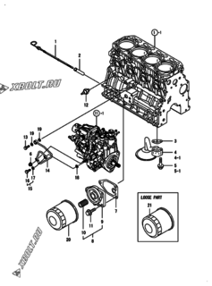  Двигатель Yanmar 4TNV88-SYY, узел -  Система смазки 