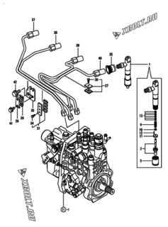  Двигатель Yanmar 4TNV94L-SFN, узел -  Форсунка 