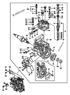  Двигатель Yanmar 4TNV94L-XDBC, узел -  Топливный насос высокого давления (ТНВД) 