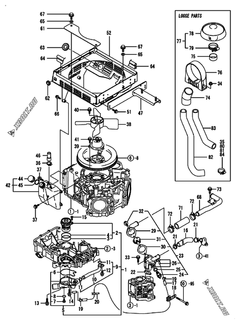  Система водяного охлаждения двигателя Yanmar 2V750-CVTX