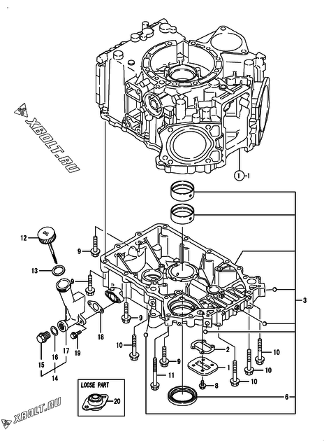  Корпус редуктора двигателя Yanmar 2V750-DVCA