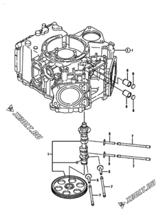  Двигатель Yanmar 2V750-DVCA, узел -  Распредвал 