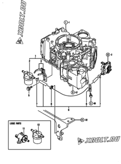  Двигатель Yanmar 2V750-DVCA, узел -  Топливопровод 