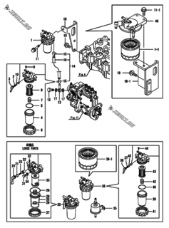  Двигатель Yanmar 3TNV70-SSU, узел -  Топливопровод 