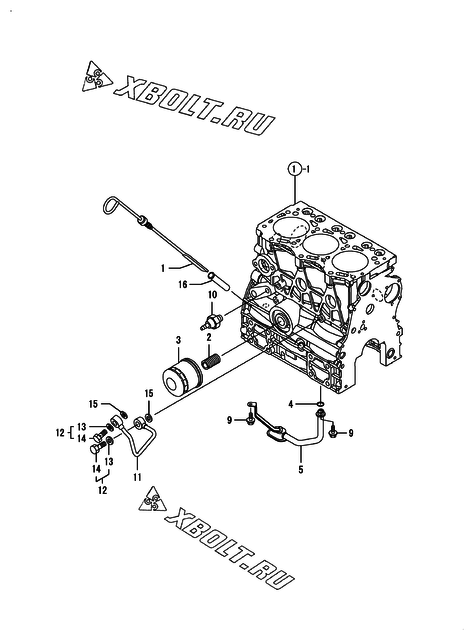  Система смазки двигателя Yanmar 3TNV76-GGK
