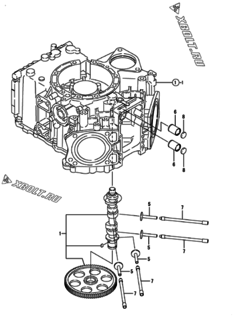  Двигатель Yanmar 2V750-CVDI, узел -  Распредвал 