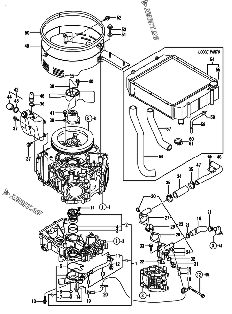  Система водяного охлаждения двигателя Yanmar 2V750-CVDI