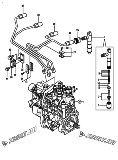  Двигатель Yanmar 4TNV94L-XHYBC, узел -  Форсунка 