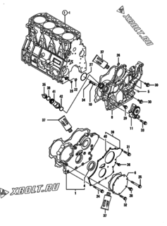  Двигатель Yanmar 4TNV94LPHYBC, узел -  Корпус редуктора 