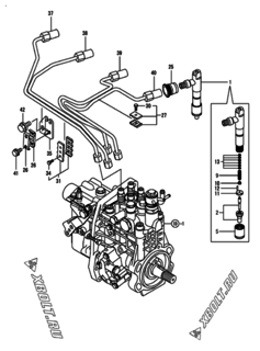  Двигатель Yanmar 4TNV94LPHYBC, узел -  Форсунка 