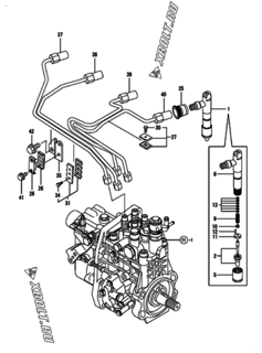  Двигатель Yanmar 4TNV94L-NCKMK, узел -  Форсунка 