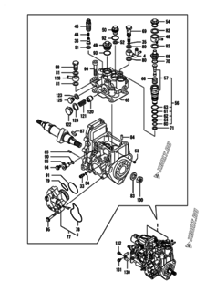  Двигатель Yanmar 3TNV88-DMP, узел -  Топливный насос высокого давления (ТНВД) 