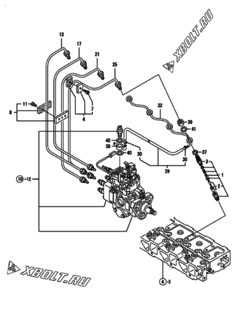  Двигатель Yanmar 4TNE92-SNMC, узел -  Форсунка 