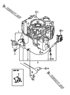  Двигатель Yanmar 2V750-DVBF, узел -  Топливопровод 