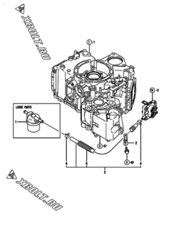  Двигатель Yanmar 2V750-CVER, узел -  Топливопровод 