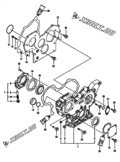  Двигатель Yanmar 4TNV88-SXG, узел -  Корпус редуктора 