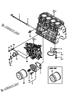  Двигатель Yanmar 4TNV88-SXU, узел -  Система смазки 