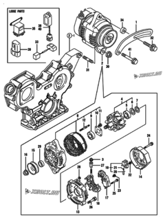  Двигатель Yanmar 4TNV88-SXU, узел -  Генератор 