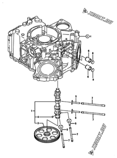  Двигатель Yanmar 2V78R-CA, узел -  Распредвал 