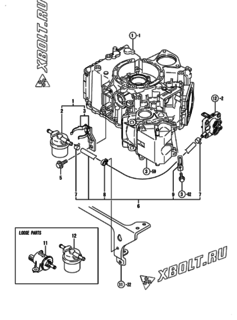  Двигатель Yanmar 2V78R-CA, узел -  Топливопровод 