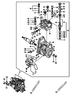  Двигатель Yanmar 4TNV84T-XSU, узел -  Топливный насос высокого давления (ТНВД) 