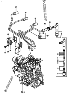  Двигатель Yanmar 4TNV98T-N2FN, узел -  Форсунка 
