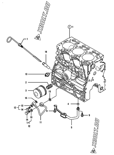  Система смазки двигателя Yanmar 3TNV76-SNS2