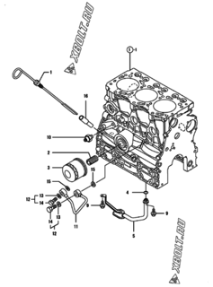  Двигатель Yanmar 3TNV76-SNS2, узел -  Система смазки 