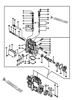  Двигатель Yanmar 3TNV76-SNS2, узел -  Топливный насос высокого давления (ТНВД) 